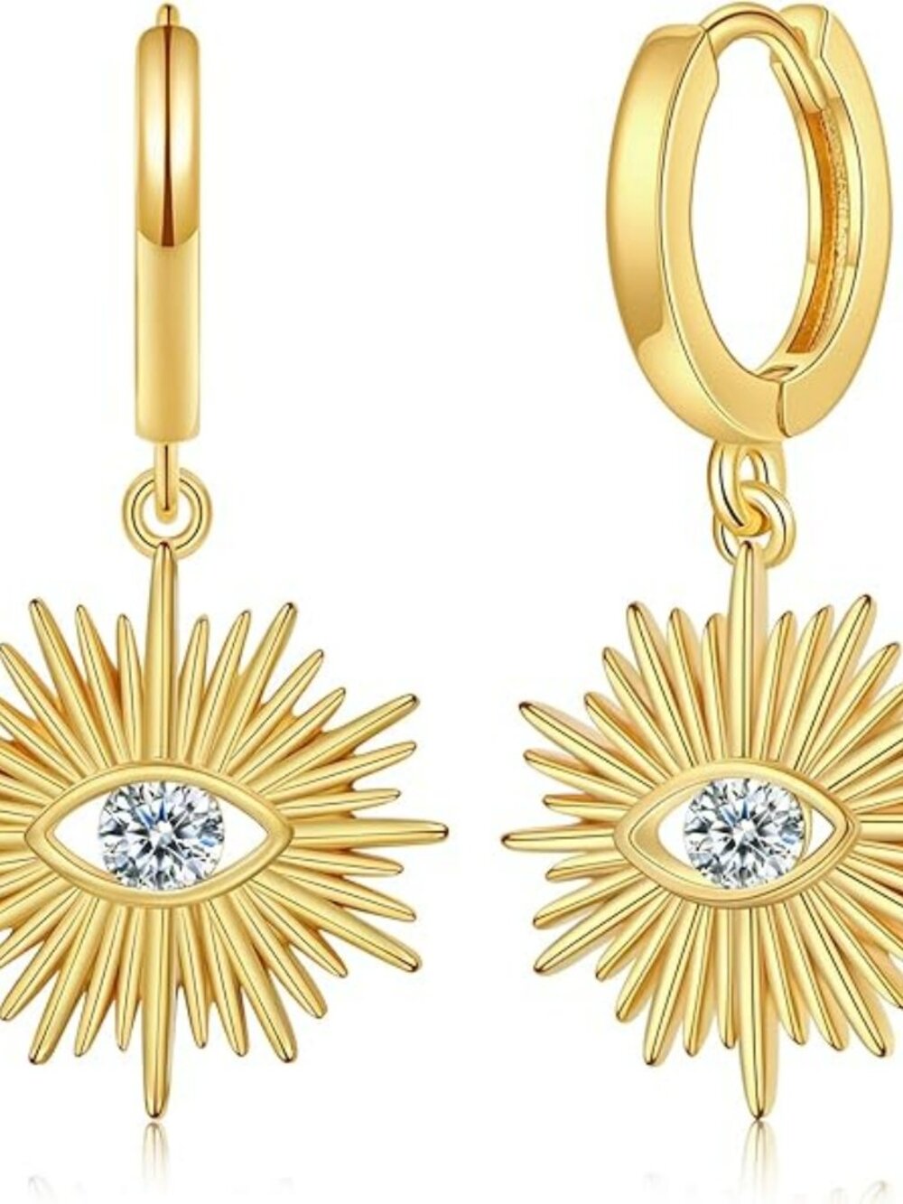 Evil Eye 14K Gold Plated Drop Dangle Earrings Cubic Zirconia Fashion Popular